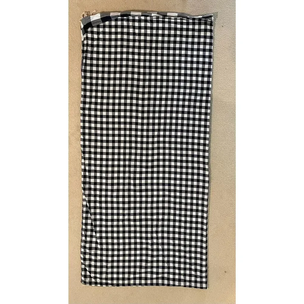 Pottery Barn Check Organic Cotton Blue White Full/Queen Duvet Cover 92x88